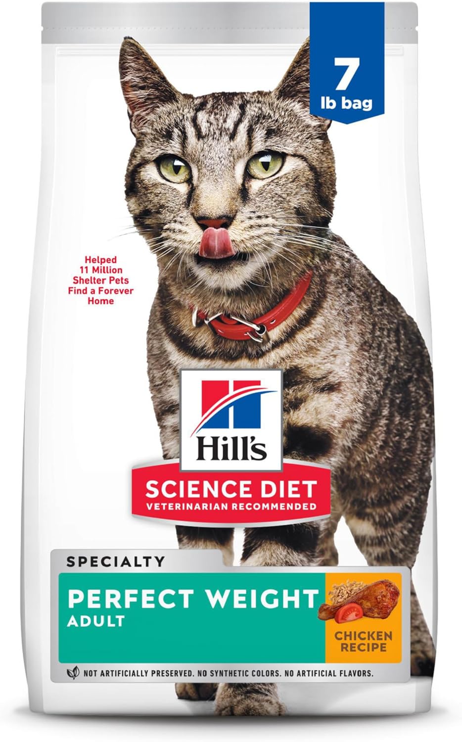 Hill's Science Diet Dry Cat Food, Adult, Perfect Weight for Weight Management, Chicken Recipe, 7 lb. Bag