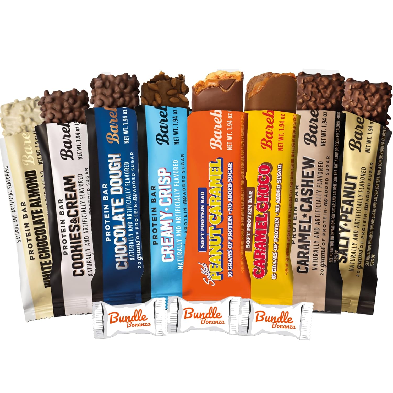 Barebells PROTEIN Bar VARIETY Pack, Best Flavors, 8 Count, 1.9oz Bars W/Bundle Bonanza Candy